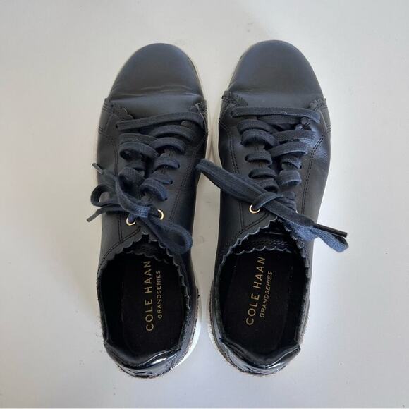Cole Haan GP Leather & Cow Hair Tennis Sneakers - Picture 4 of 13